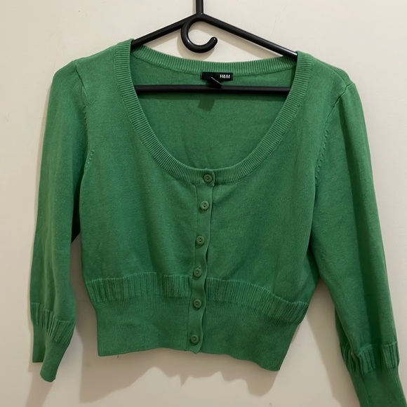 H&M Sweaters - H&M green cardigan (sz l)